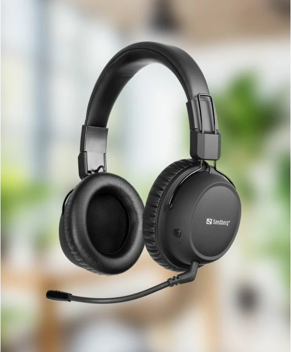 Kufje wireless SANDBERG ANC FlexMic 126-36, Bluetooth 5.3, over-ear, USB-C, të zeza, set 1 copë