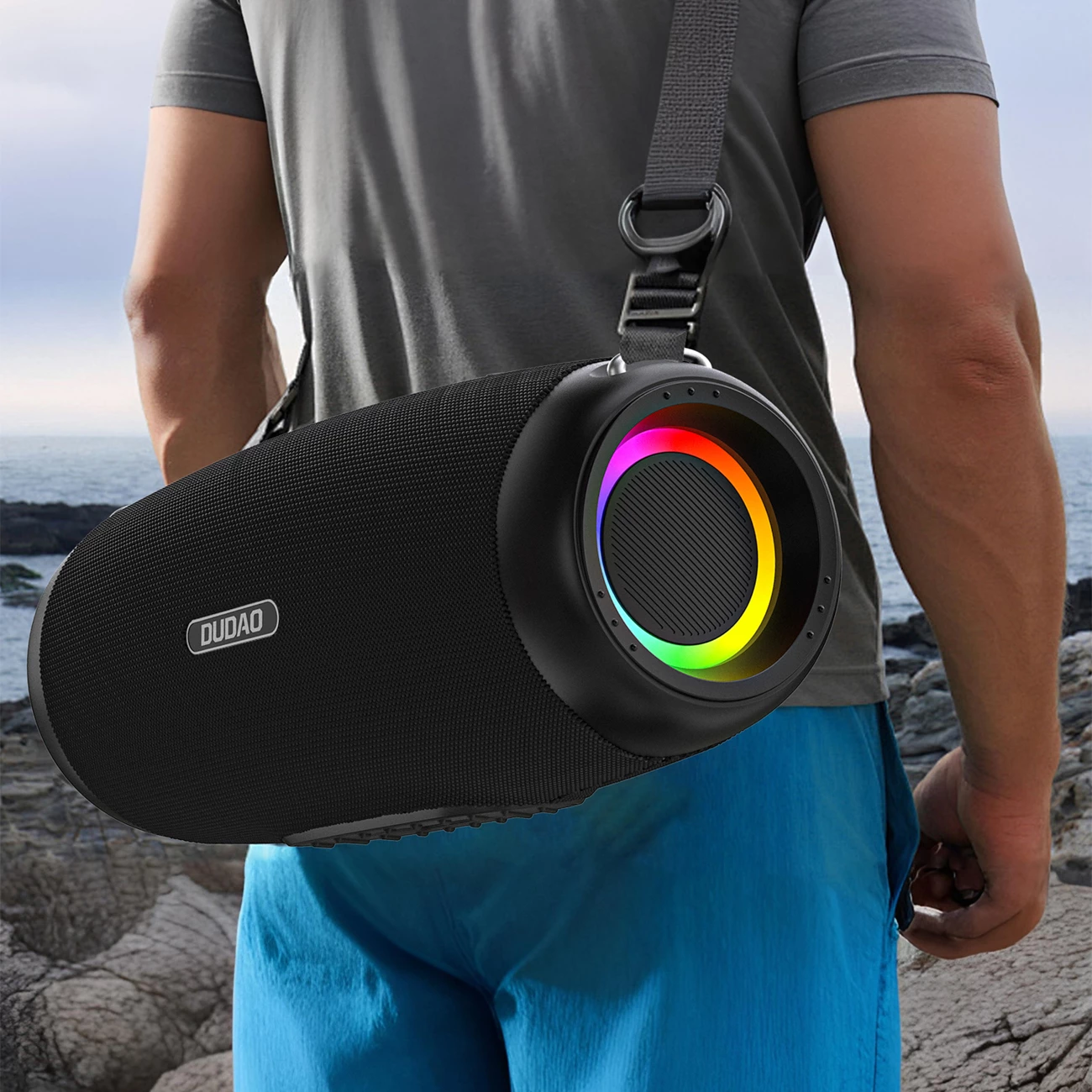 Altoparlant Bluetooth, Dudao Y21 Pro, 80 W, bateri 8000 mAh, Bluetooth 5.3, TWS, me rrip, RGB, e zezë