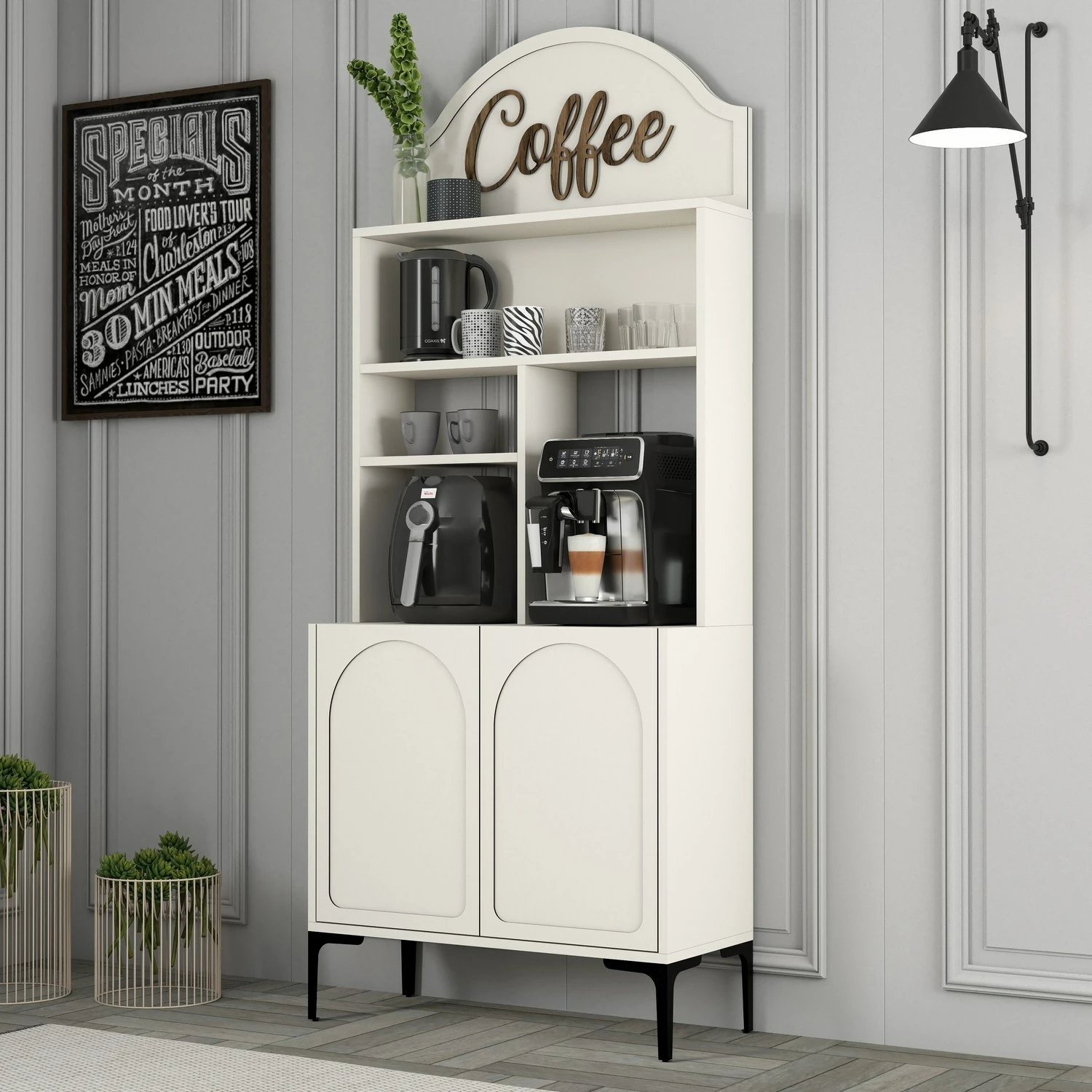 Dollap për kafe, Skye Decor, Lyon 80, krem dhe i zi