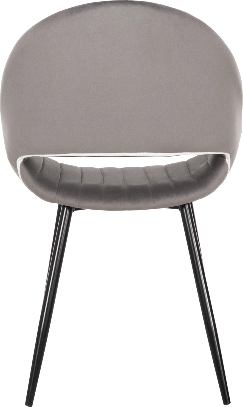 Karrige për ngrënie ODEN FH9001.01, kadife gri, këmbë metalike të zeza, 52x55x84H cm