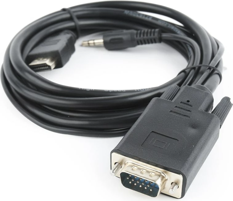Kabllo Gembird, HDMI-VGA, 3.5mm, e zezë 