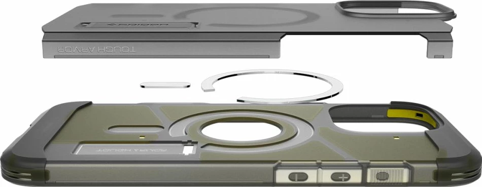 Mbështjellës Spigen Tough Armor T Mag për iPhone 16 Pro, MagSafe, zi