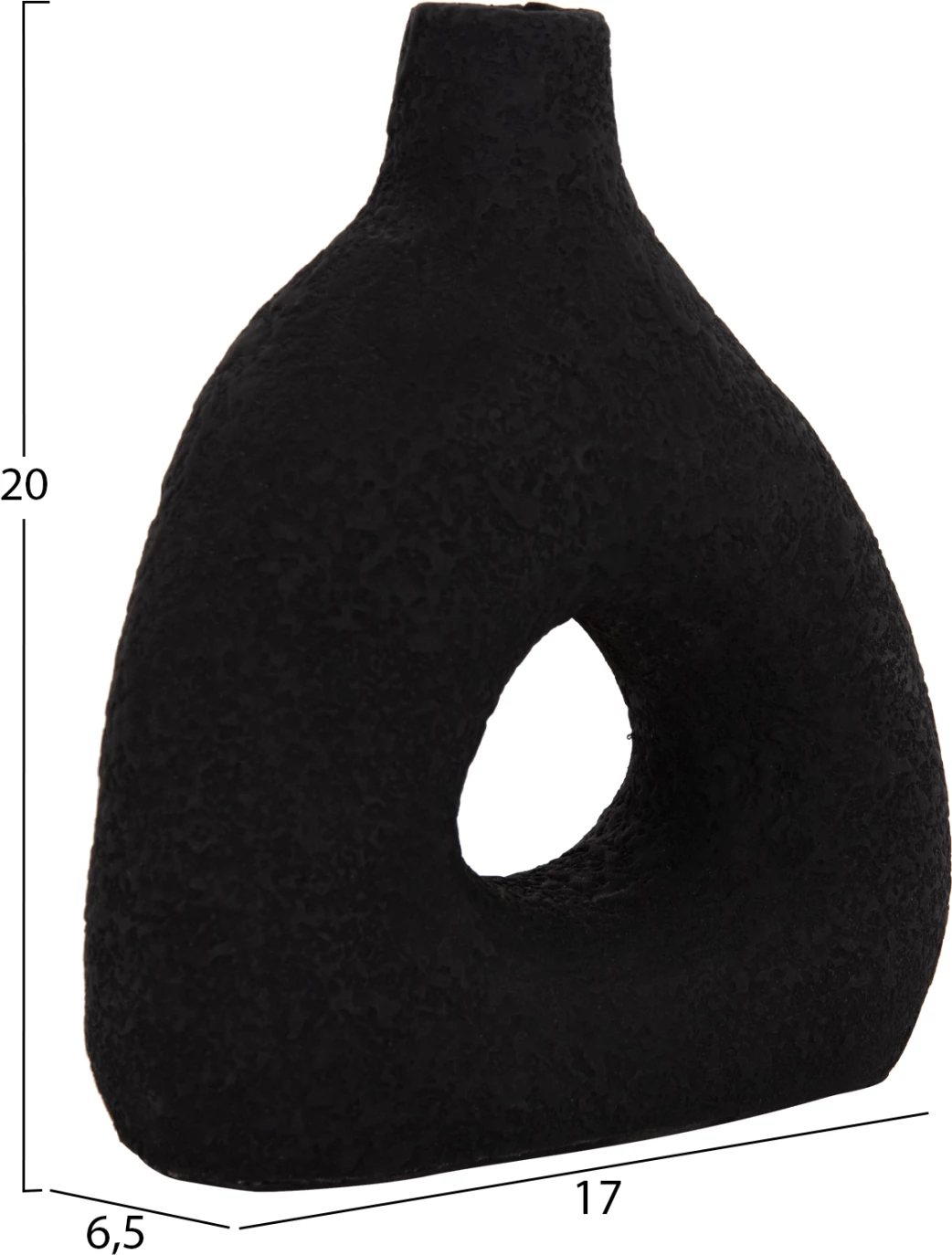 Vazo dekorative tavoline DECANT, terrakotë, e zezë, 17x6.5x20cm