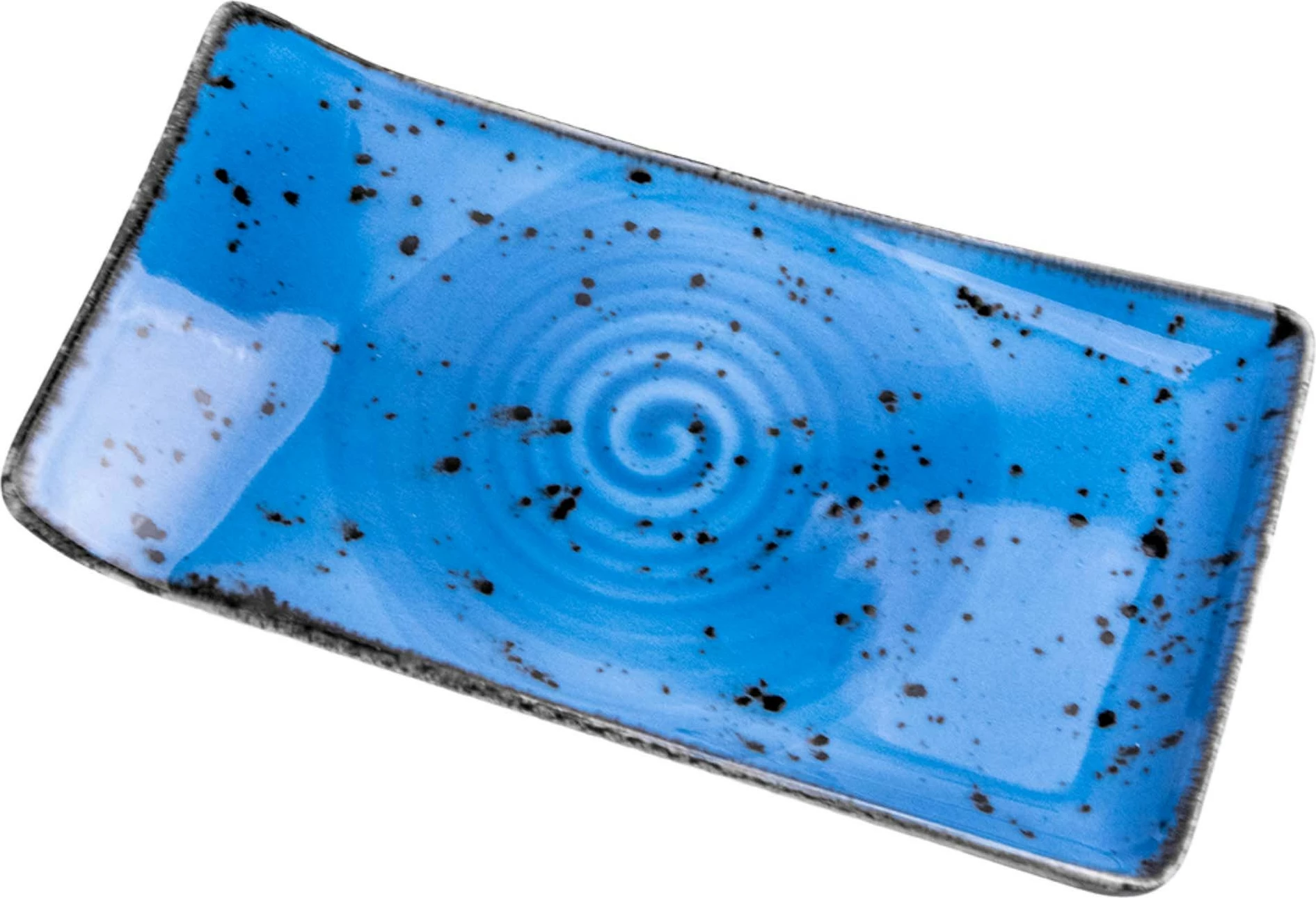 Pjatë servimi porcelani Fine Dine Iris 215x120 mm, blu, set 6 copë
