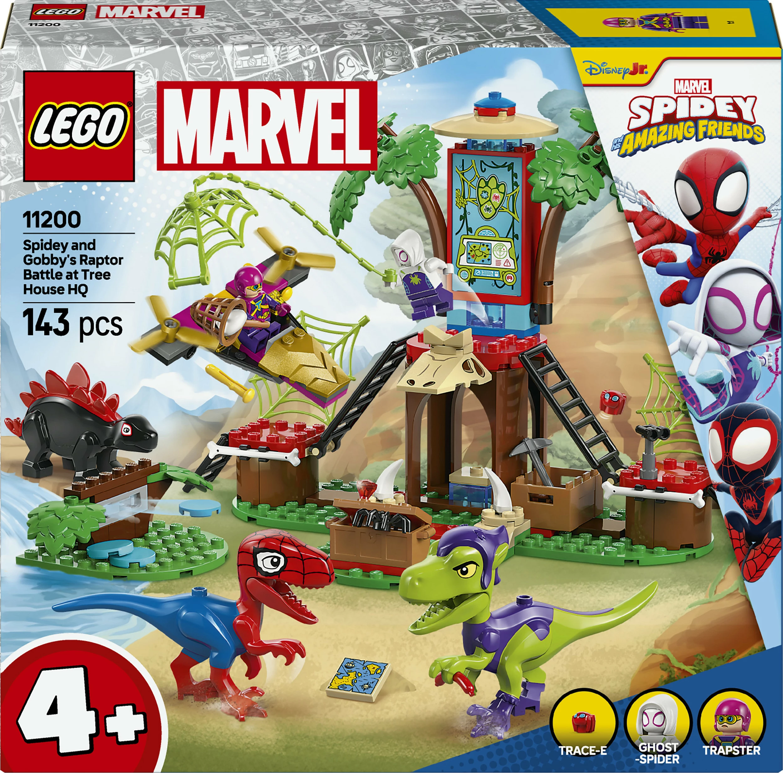 Set ndërtimi LEGO Marvel 11200 Spidey-Rex vs Gobby-Raptor, 143 pjesë, multikolor