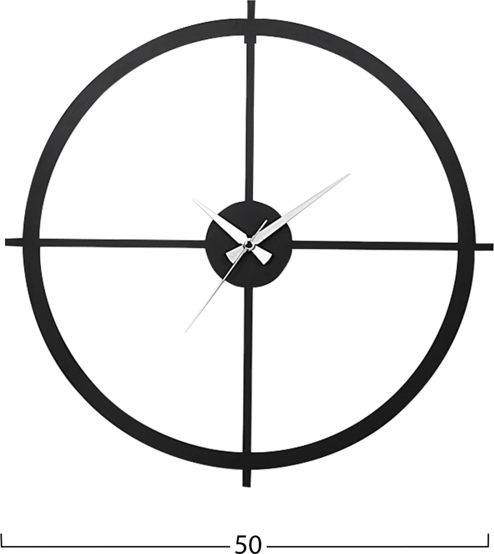 Orë muri metalike e zezë FH7450 Φ50 cm