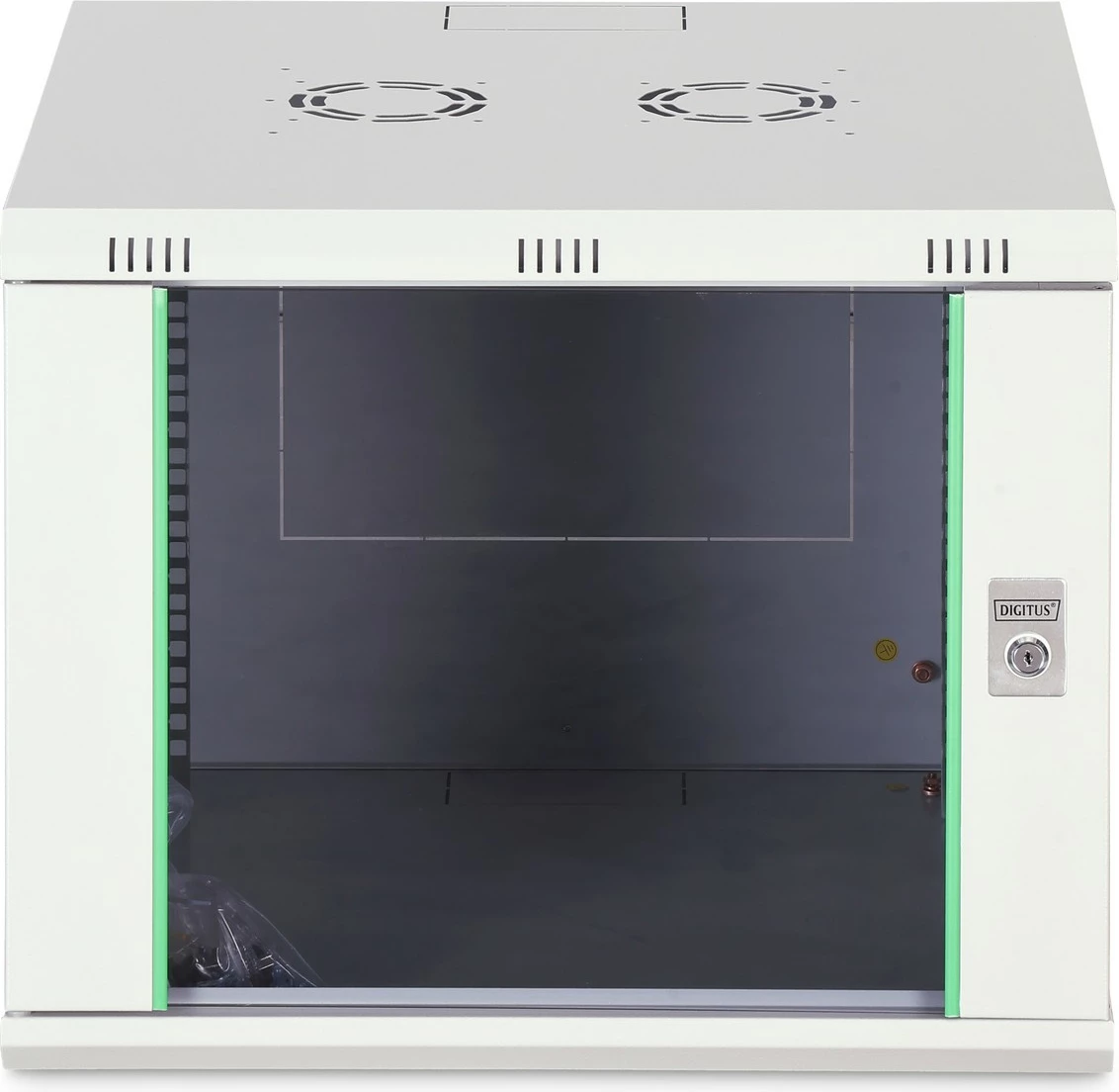 Kasë rrjeti Digitus Dynamic Basic 9U, 600x600mm, derë xhami, gri