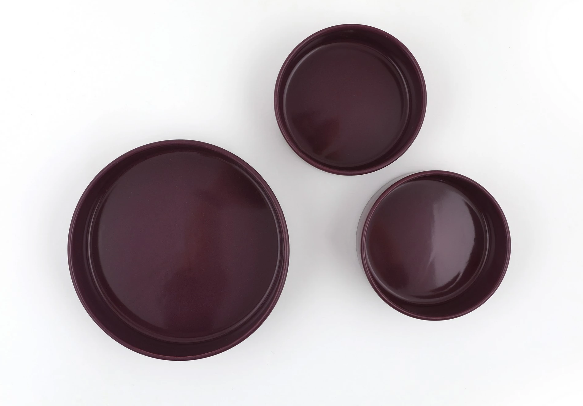 Set pjatash qeramike (3 copë), ngjyrë vjollcë, Hermia Concept, ST038003F498A000000MACD700