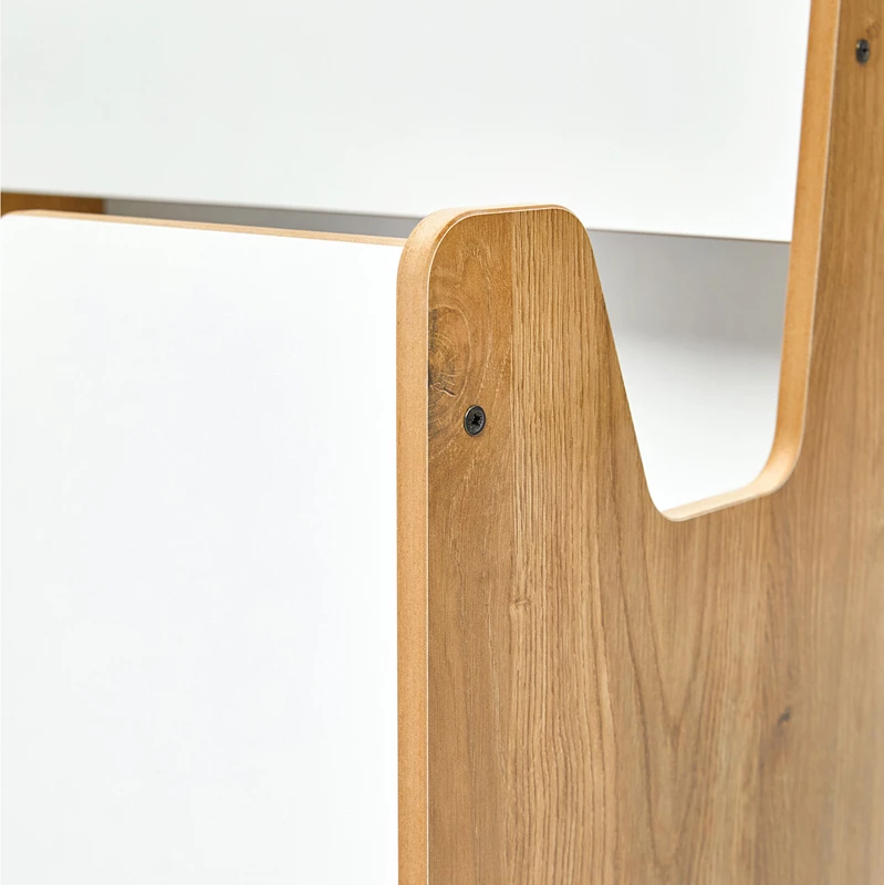 Raft vinç, ngjyrë natyrale-bardhë, MDF, 57x34x55cm