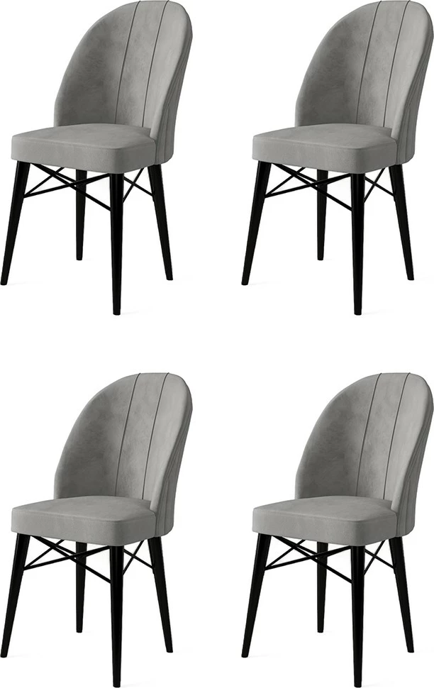Set karrigash (4 copë), Hanah Home, Ritim, gri, e zezë