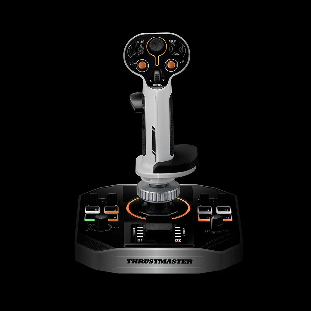 Joystick fluturimi Thrustmaster SOL-R 1 për PC, 44 funksione, H.E.A.R.T. 16-bit, RGB, bardhë/zi