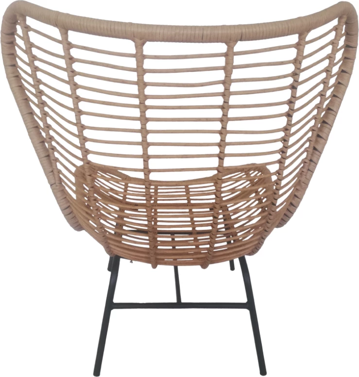 Fotel Butterfly, natyral, jastëk i zi, 89x78x106.5cm