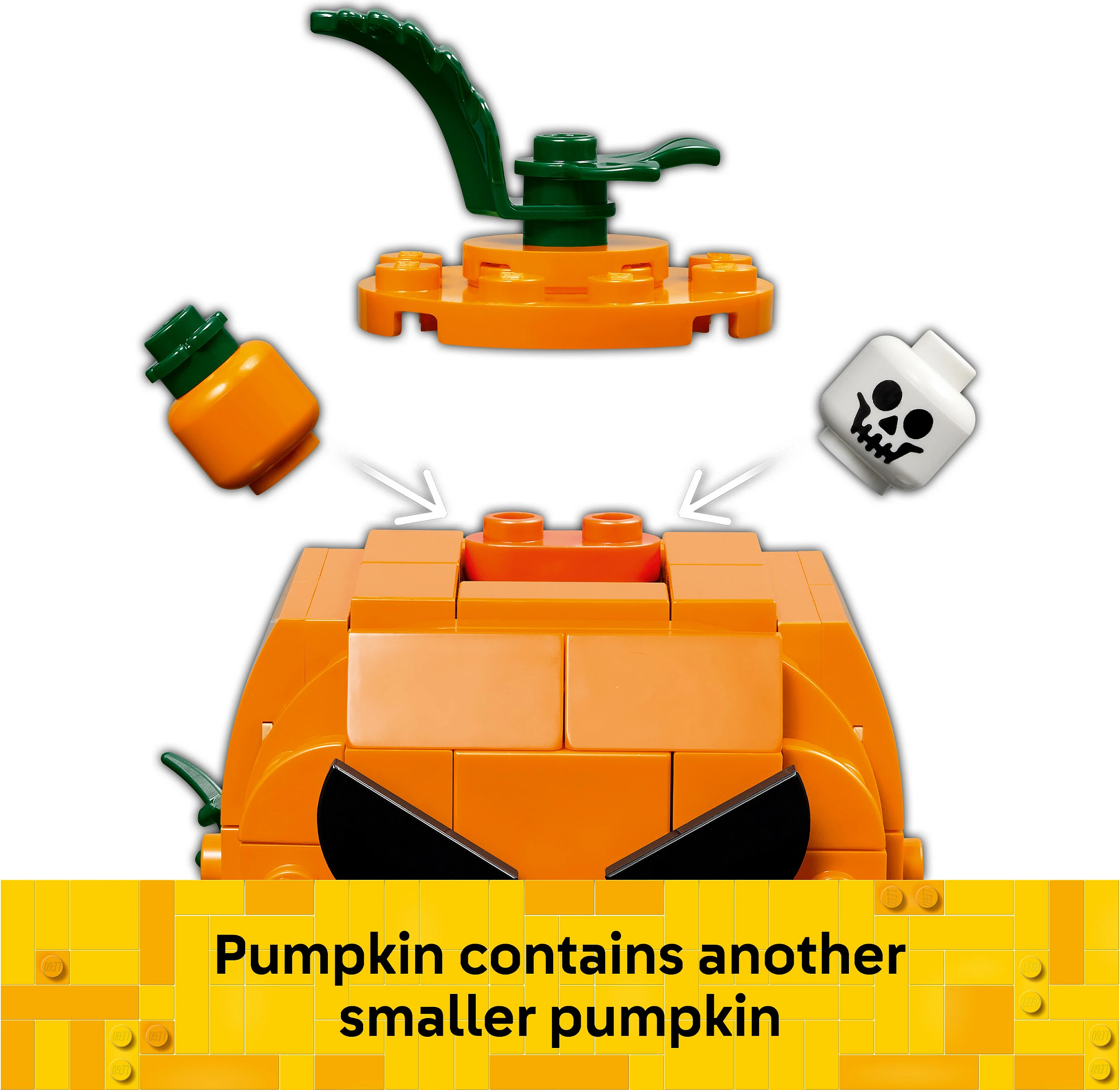 Set ndërtimi LEGO 40822 Jack-O-Lantern Pickup Truck, 177 pjesë, 8+, portokalli