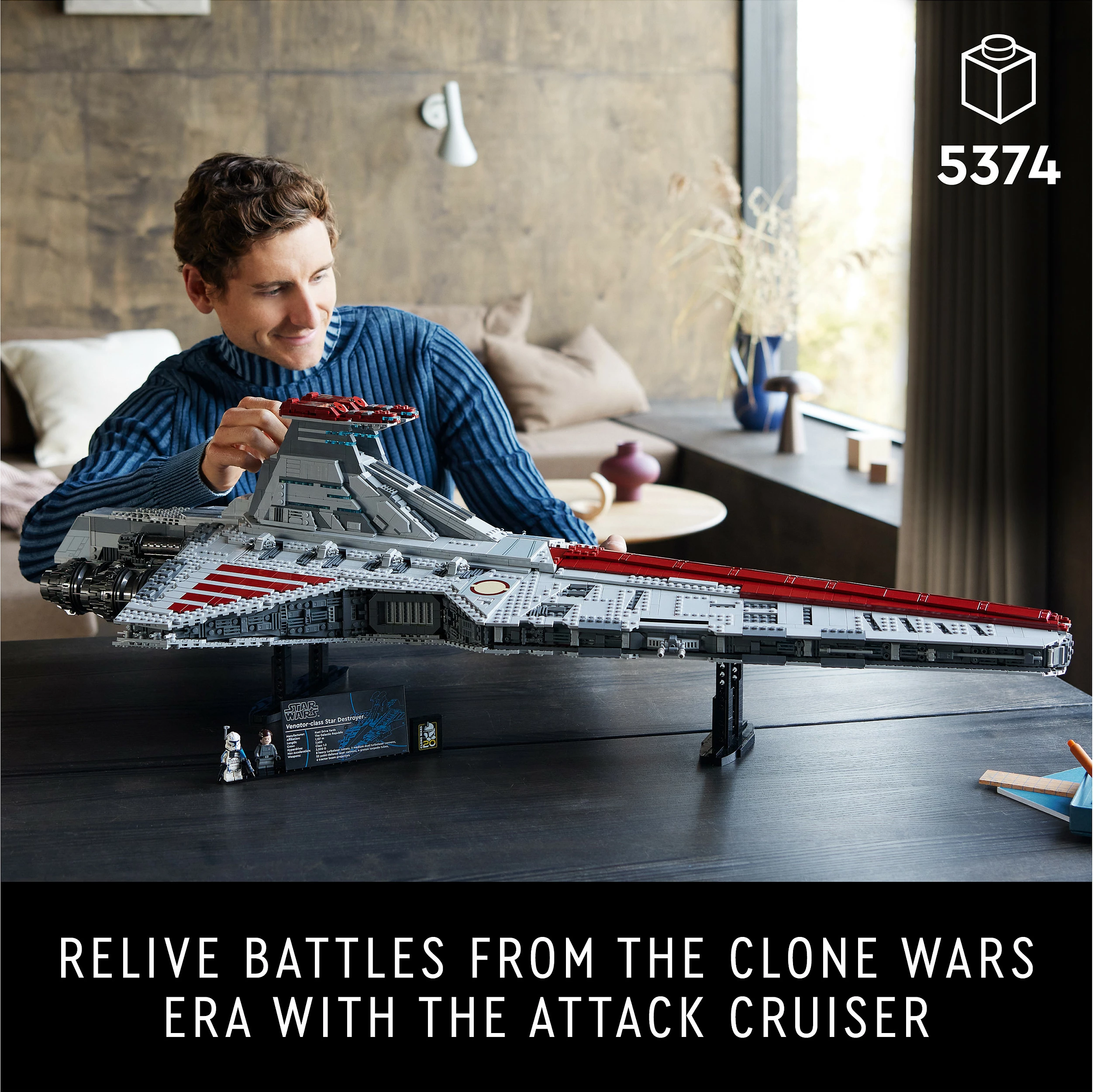 Set ndërtimi LEGO Star Wars Venator-Class Republic Attack Cruiser, 5374 pjesë, plastikë, shumëngjyrësh