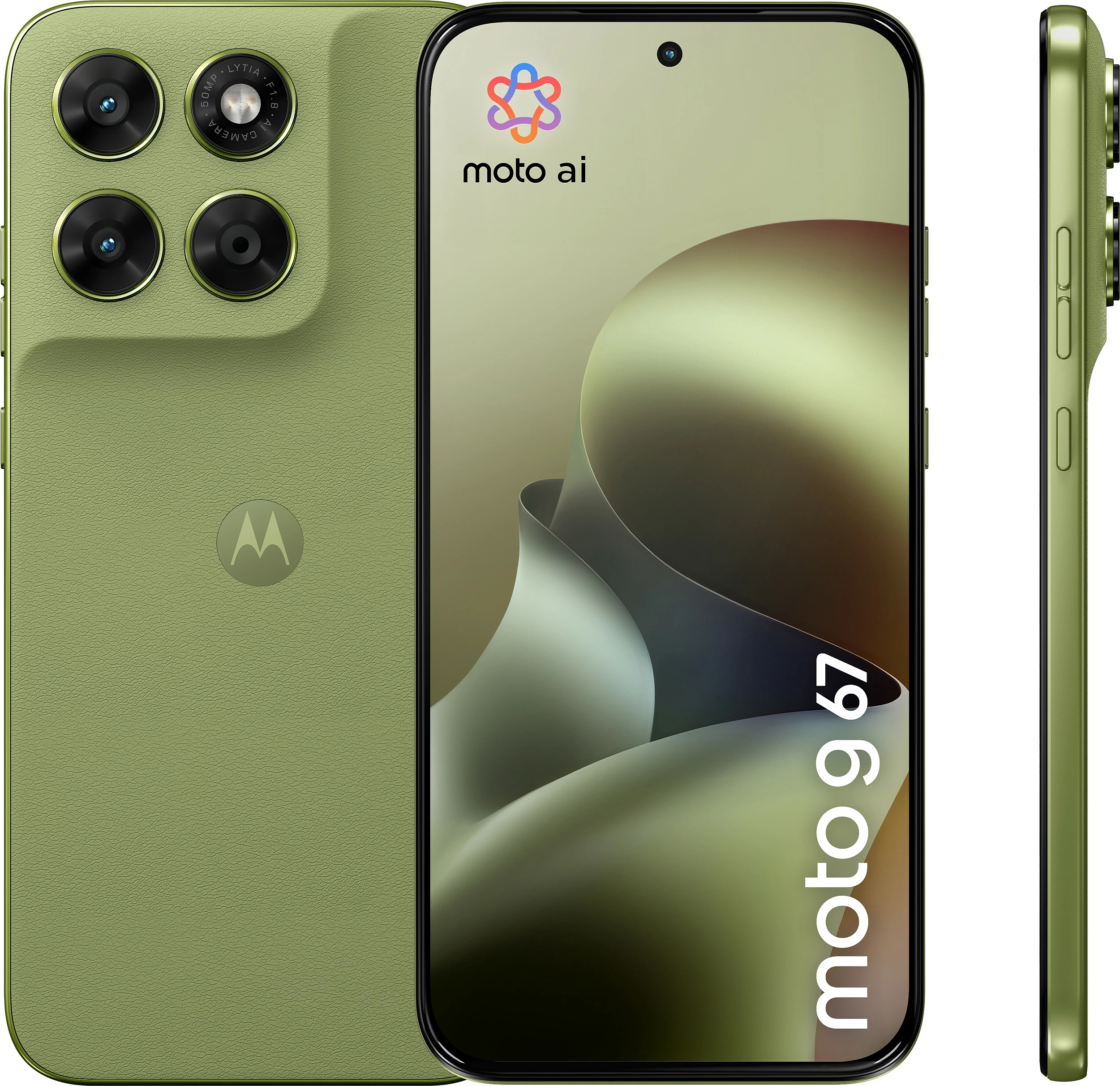 Celular Motorola moto g67, 6.8", 4GB RAM, 128GB, 5G, 50MP, PANTONE Nile Green