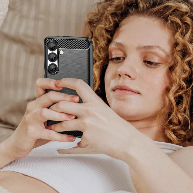 Kapak telefoni Hurtel Carbon Case për Xiaomi Redmi Note 14 5G, i zi