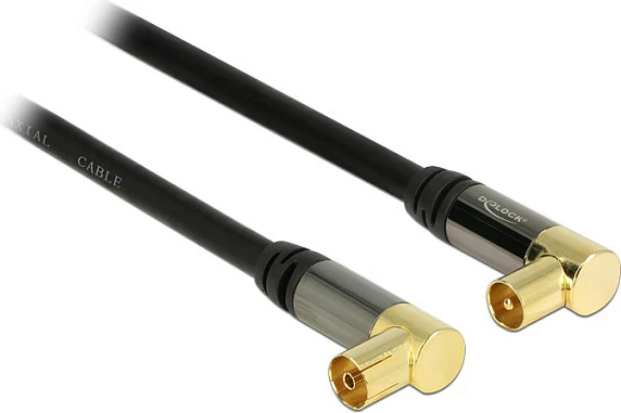 Kabllo antene DeLOCK 88781, RG-6/U, 1 m, IEC në IEC, e zezë
