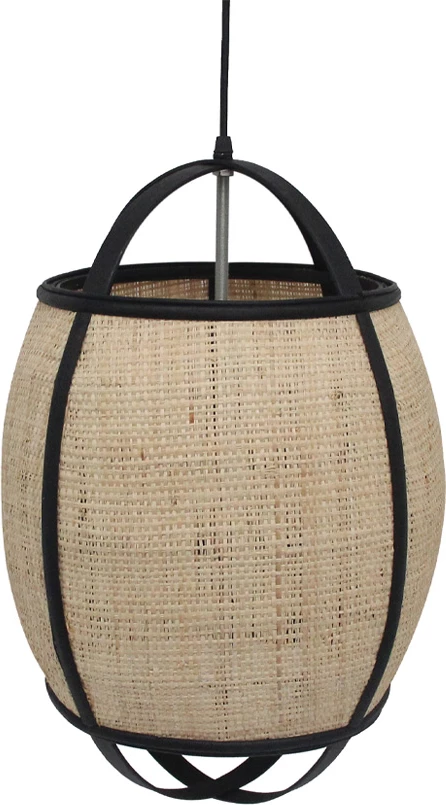 Llambë varëse Nubia, litar natyral, bambu e zezë, 33x33x47 cm