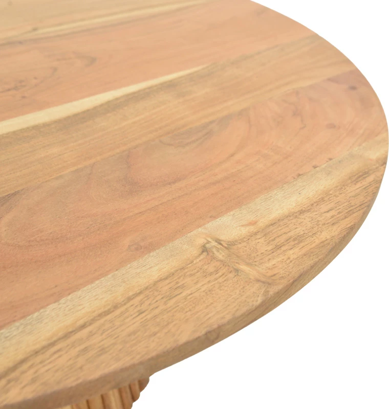 Tavolinë kafeje Canicule II, dru akacie i fortë, ngjyrë natyrale, D80x40cm