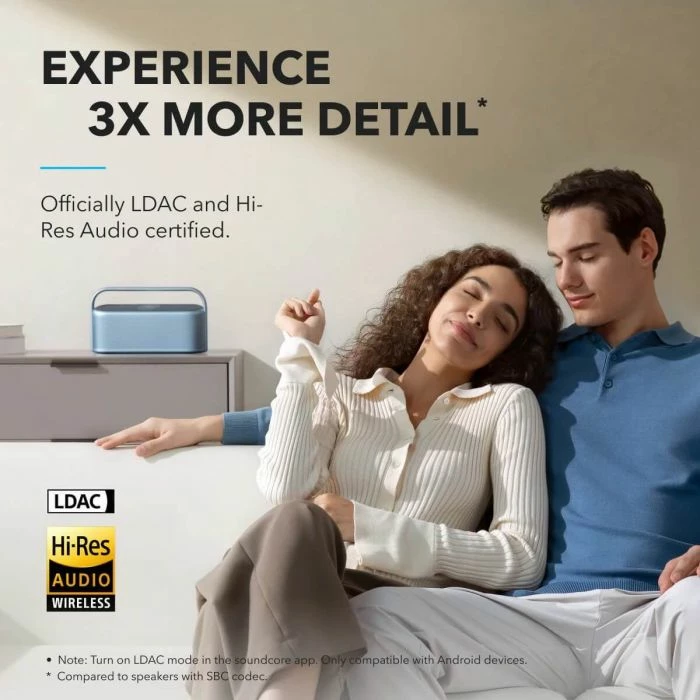 Altoparlant Bluetooth portativ Anker Soundcore Motion X600 50 W IPX7 12 orë LDAC, blu