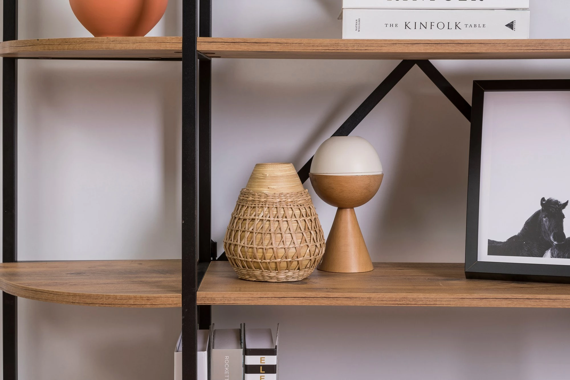 Raft librash Signa Rafix, Skye Decor, ngjyrë pishë Atlantike dhe e zezë
