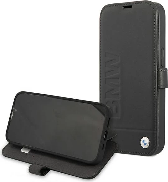 Mbështjellës BMW Signature për iPhone 13 mini, lëkurë, i zi