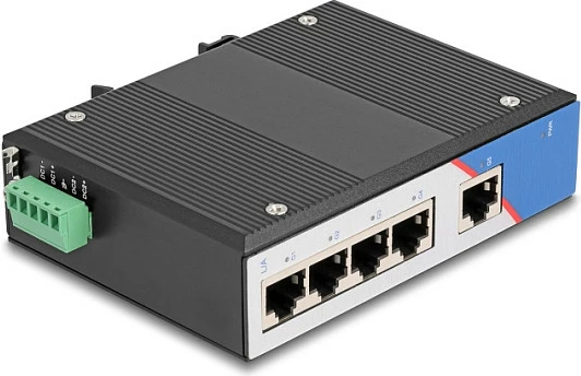 Switch DeLOCK 5-Port Gigabit Ethernet, DIN Rail, fanless, i zi