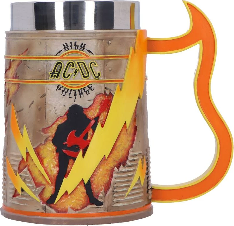 Kupë NEMESIS NOW AC/DC High Voltage, rezinë me insert inox, 15.5 cm, në kuti dhuratë