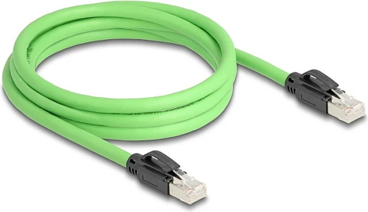 Kabllo rrjeti DeLOCK RJ45 Cat6A 2 m, SF/UTP, TPU, e gjelbër/zezë