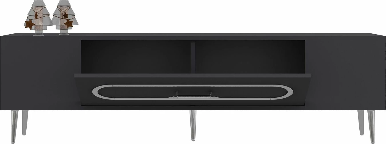 Komodë TV Skye Decor, antracit, argjend