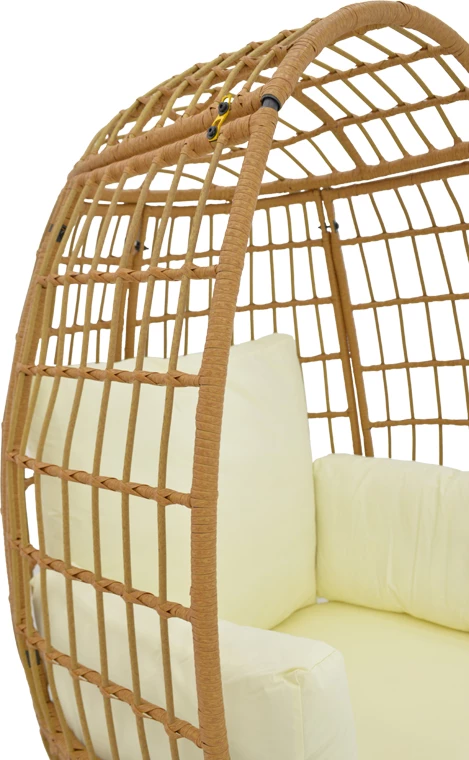 Karrige Frox ratan natyral-metal këmbë natyral-zeza-jastëk bezhë 96x76x145cm