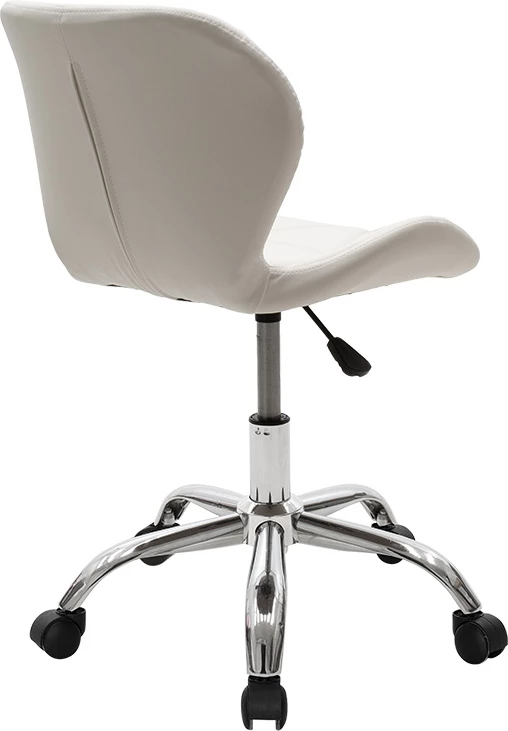 Karrige zyre Frea II, lëkurë sintetike e bardhë, 47x52x82-95 cm