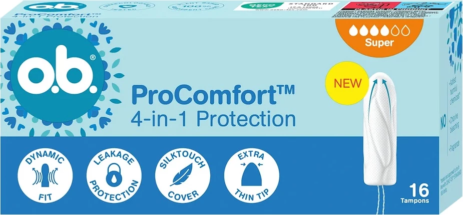 Tampona për femra O.B. ProComfort Super, 16 copë