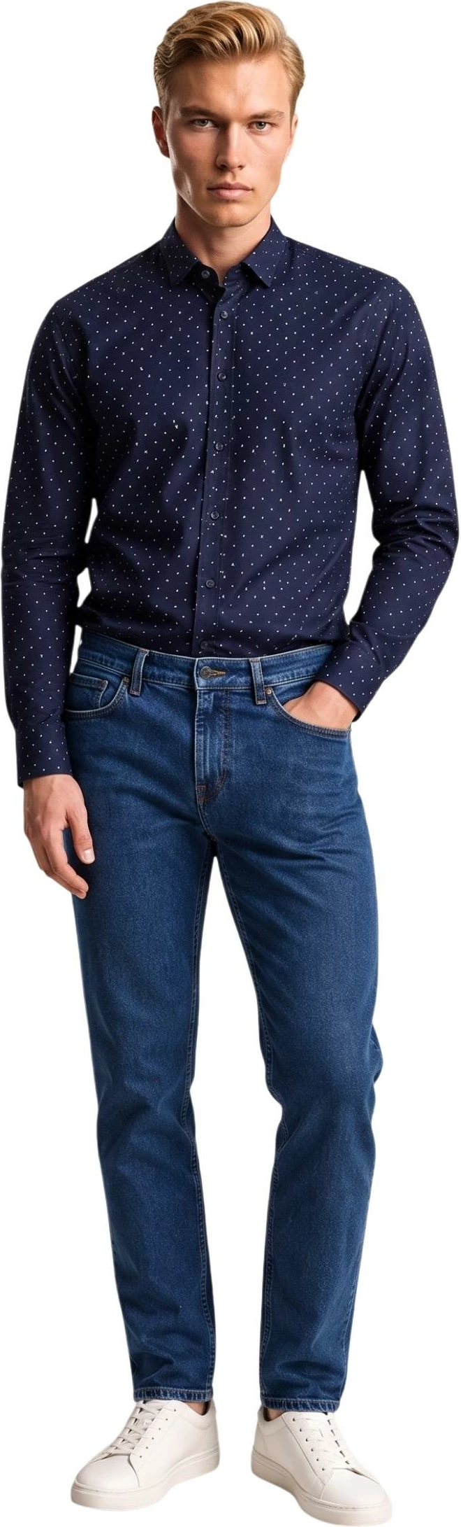Këmishë për meshkuj Armani Exchange XM000625 AF13184, blu/bardhë [Madhësia: L]