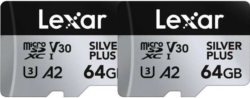 Kartelë microSD Lexar Professional SILVER Plus 64GB, 2 copë, gri
