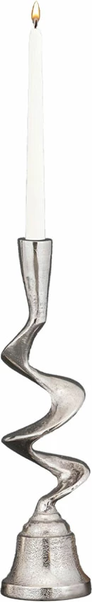 Mbajtëse qirinjsh FLAMME, alumin, ngjyrë argjendi, 11.5x11.5x45cm