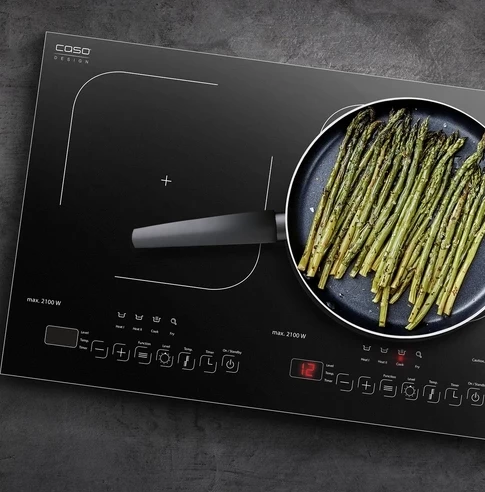 Pllakë induksioni e dyfishtë CASO ProGourmet 3500 (2233) 3500W, 2 zona, e zezë/argjendtë