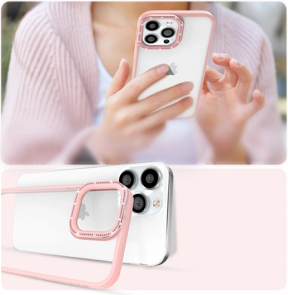 Mbështjellës Kingxbar Sparkle Series për iPhone 13 Pro Max, me kristale, Rozë