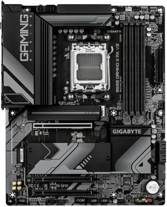 Pllakë amë GIGABYTE B650 GAMING X AX V2 ATX AM5 DDR5 WiFi 6E 2.5GbE, e zezë, me antena WiFi