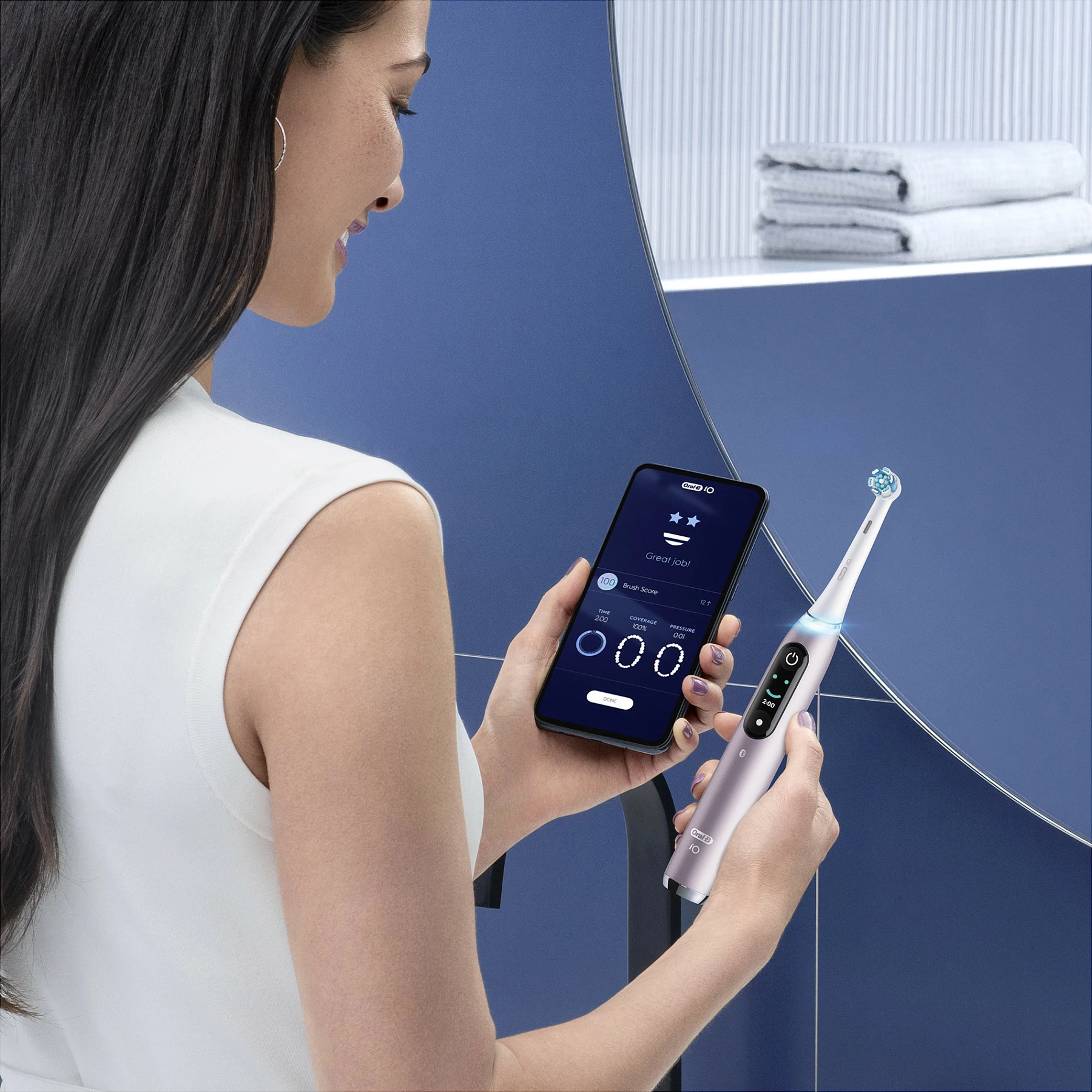 Furçë dhëmbësh elektrike Oral-B iO Series 9n, 6 mënyra, Bluetooth, me kuti udhëtimi, rozë