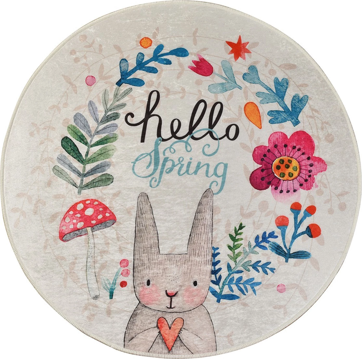 Qilim rrumbullak, shumëngjyrësh, Hello Spring, 140cm