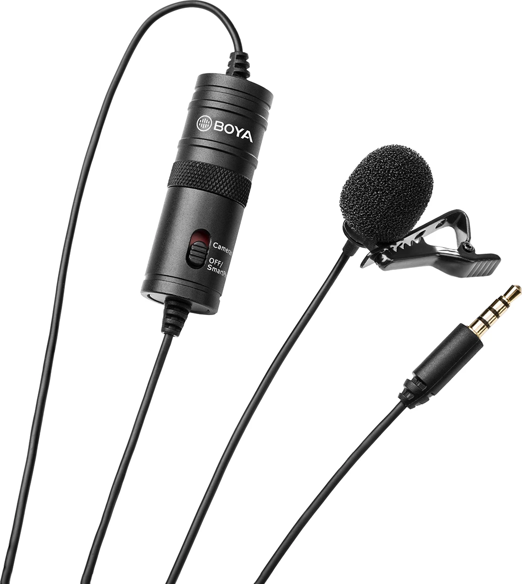 Mikrofon lavalier BOYA BY-M1 me kabllo 6 m, 3.5 mm TRRS, omnidirectional, i zi