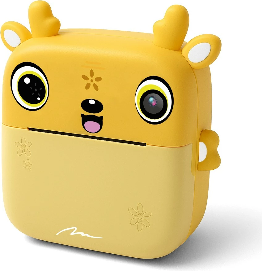 Aparat fotografik për fëmijë me printer termik, Media‑Tech SNAPI MT4108, ekran 2.4", foto deri 8 MP, video 1080p, microSD, USB‑C, bateri 1000 mAh, set me 3 role letre + flomastera e ngjitëse, verdhë