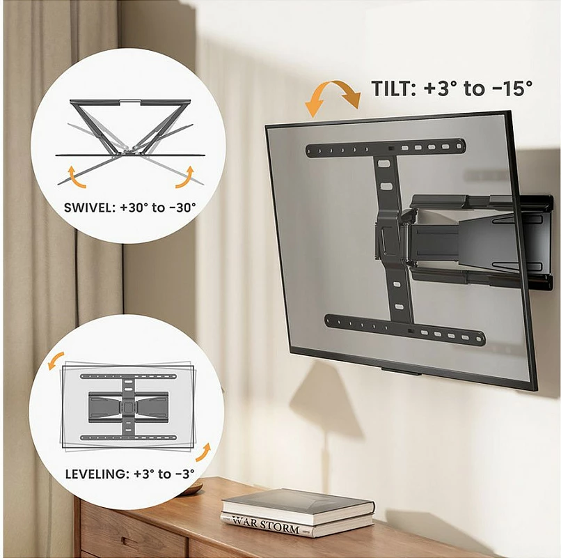 Mbajtëse muri për TV VALUE 17.99.1188, 43-90", VESA 600 x 400, e zezë
