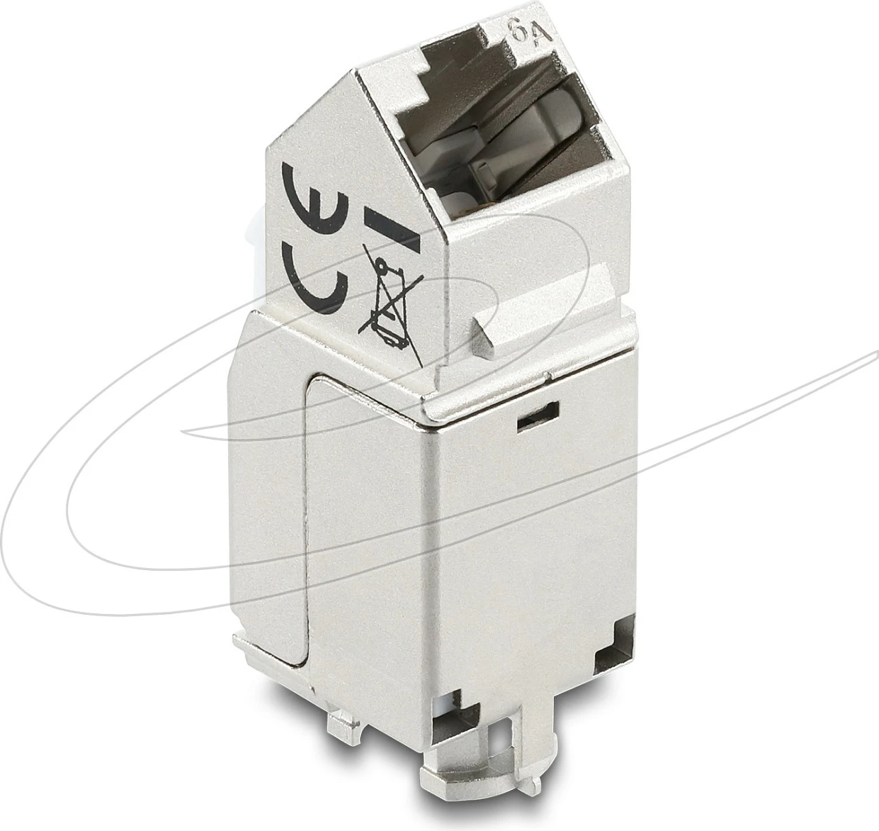 Modul keystone DeLOCK 90937, RJ45 në LSA, Cat6a, i sheshtë, 45°, i bardhë