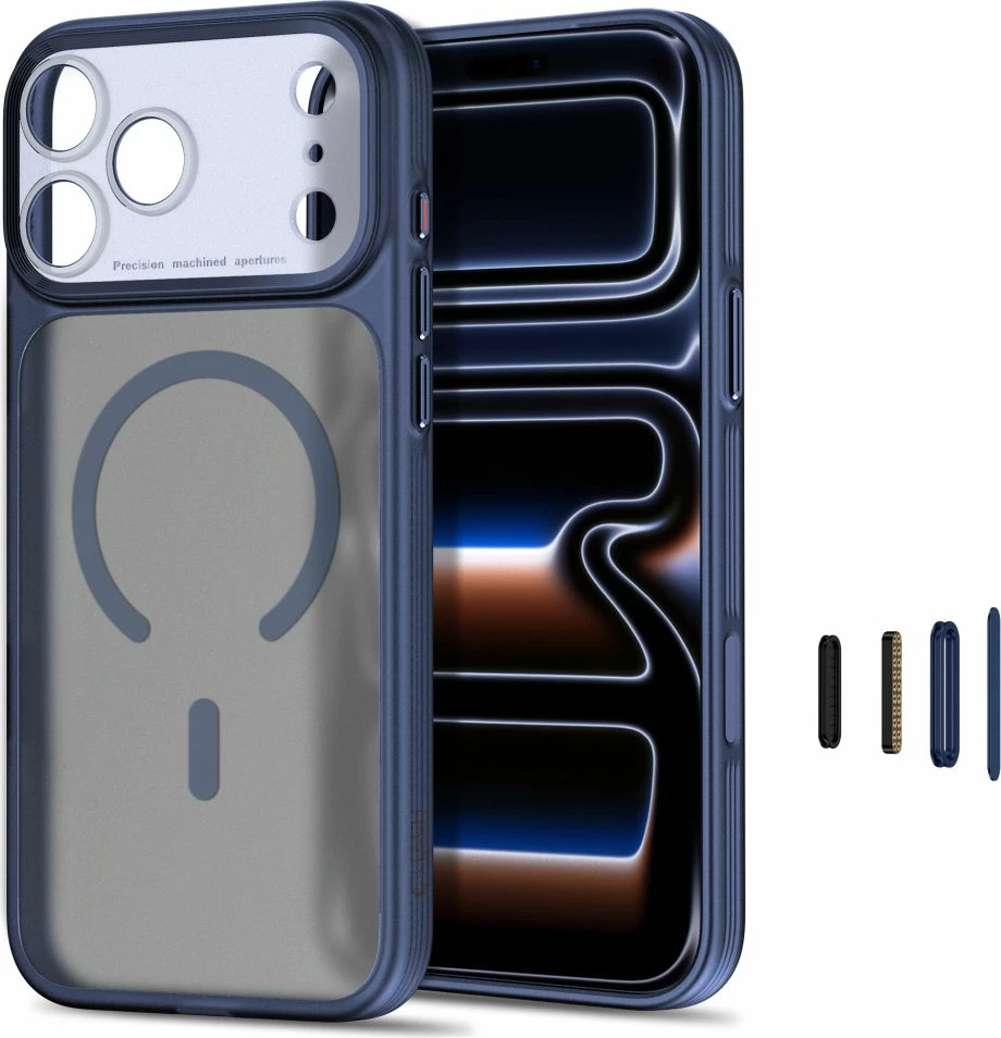 Mbështjellës Tech-Protect MagPrime MagSafe CC për iPhone 17 Pro / 18 Pro, blu navy mat, 1 copë