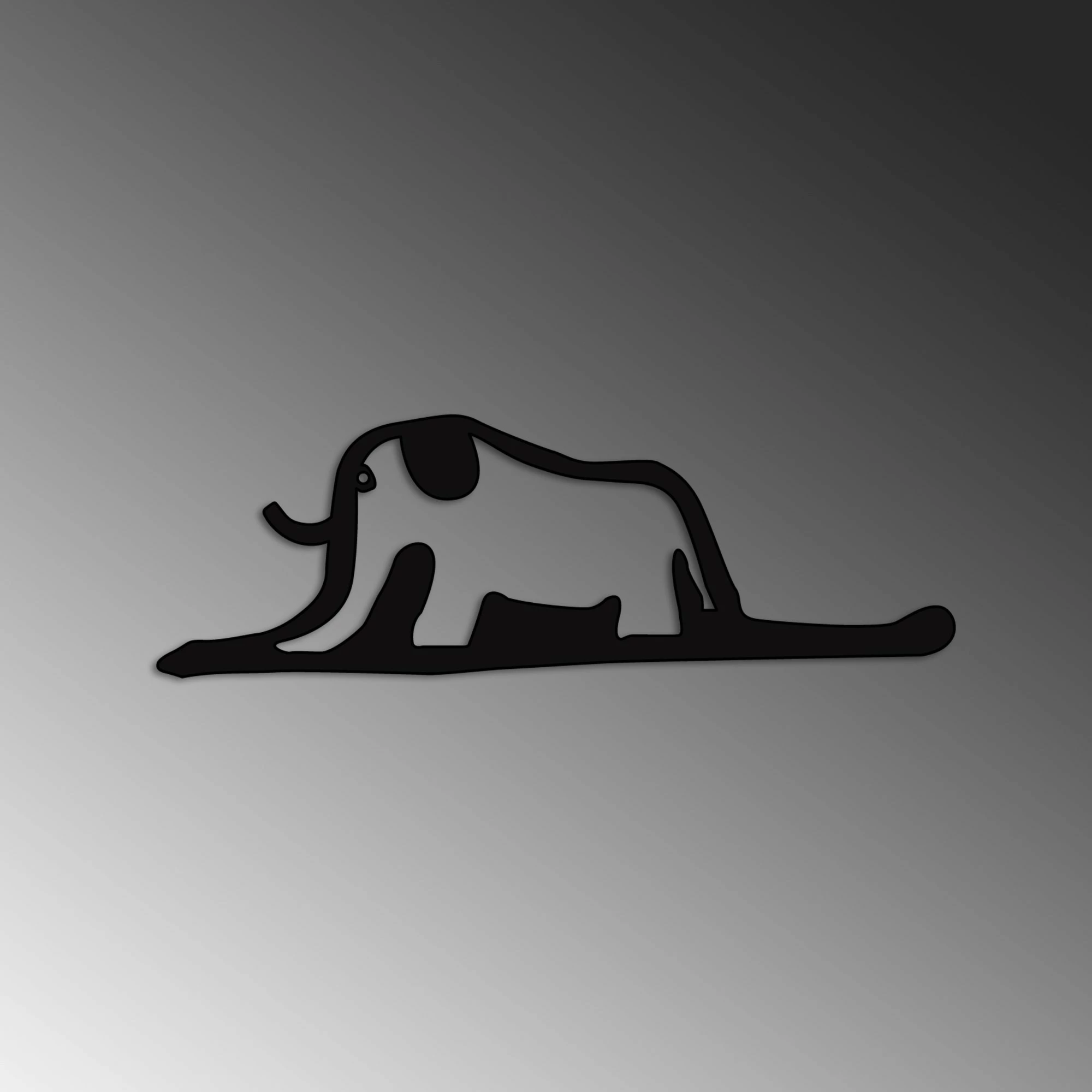 Aksesor dekorativ metalik për mur, elefant, Wallity, 63x21cm