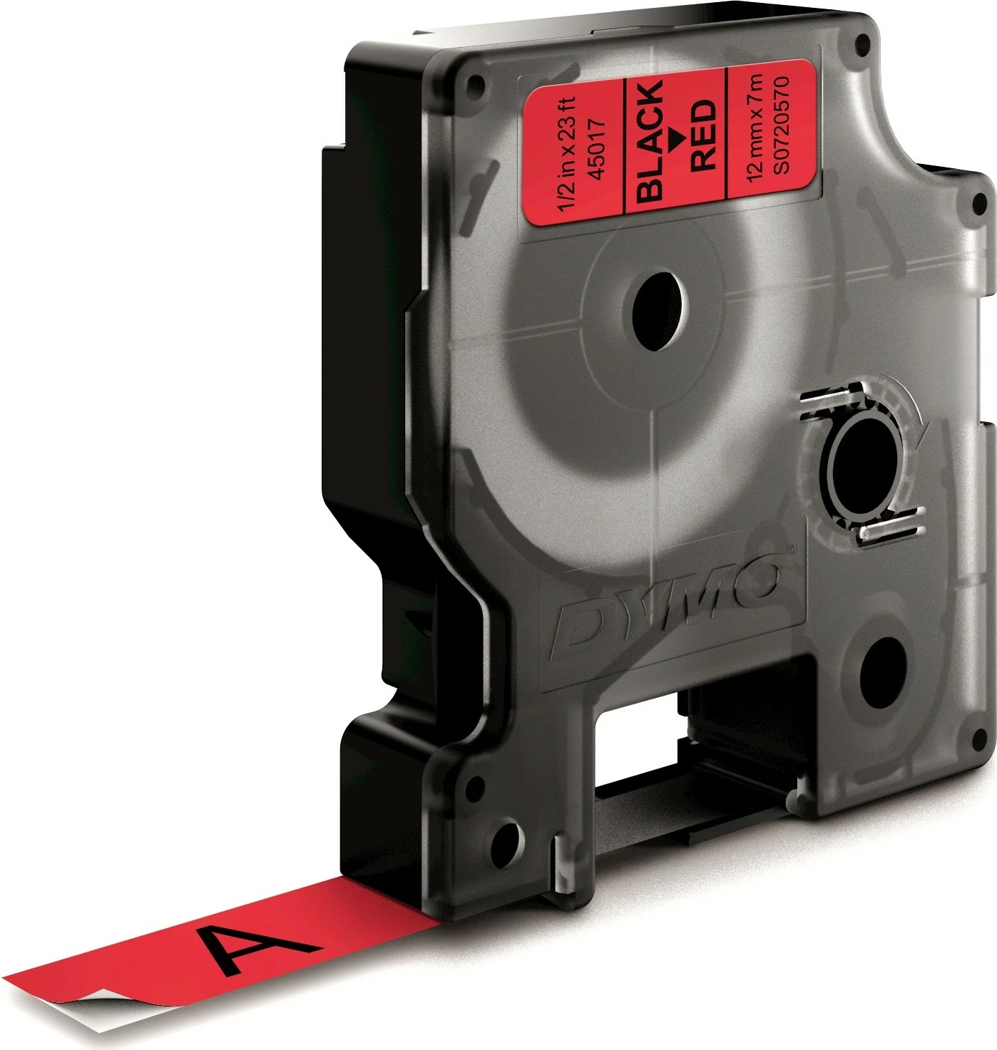 Kasetë etiketa Dymo D1 S0720570, 12mm x 7m, e kuqe me të zezë