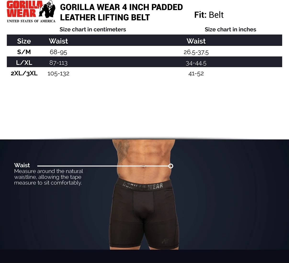 Gorilla Wear 4 Inch Padded Leather Lifting Belt - Army Green [Madhësia: S/M]