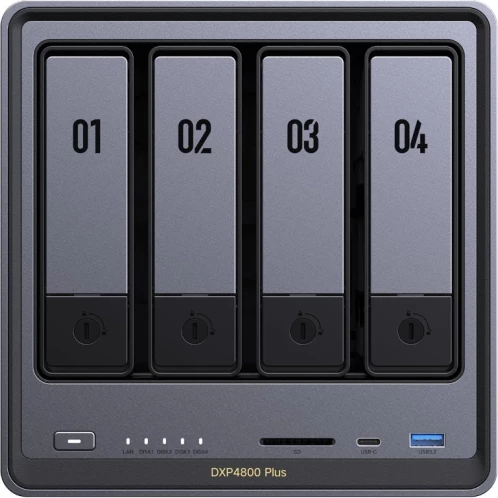 NAS UGREEN NASync DXP4800 Plus, 4+2 bay, Intel 8505, 8GB DDR5, 2.5GbE + 10GbE, gri